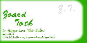 zoard toth business card