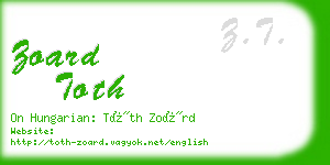 zoard toth business card